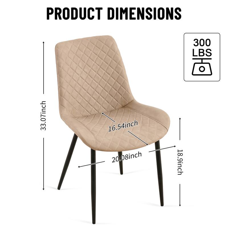 Set of 4 Leathaire Dining Chairs ,Mid-Century Modern Chairs Kitchen Living Room Armless Side Chair