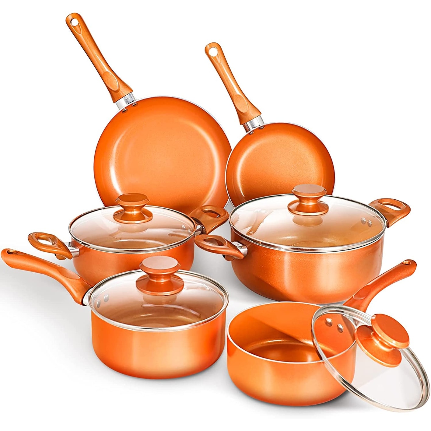 6 Pieces Nonstick Cookware Set and Pots and Pans Set with