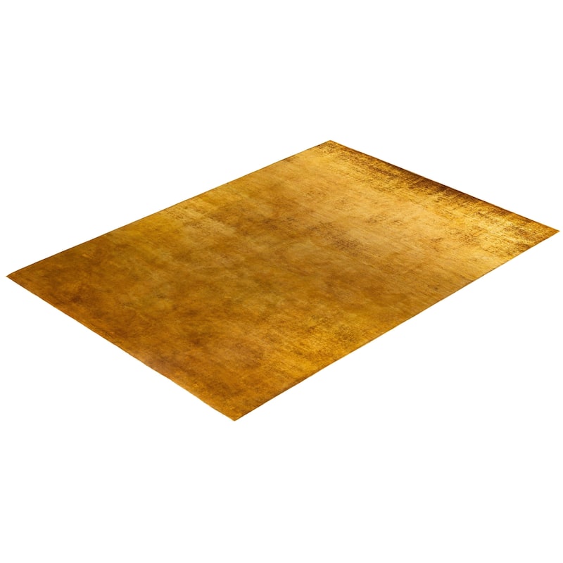 Overdyed One-of-a-Kind Hand-Knotted Area Rug - Gold - 10' 0" x 13' 8"