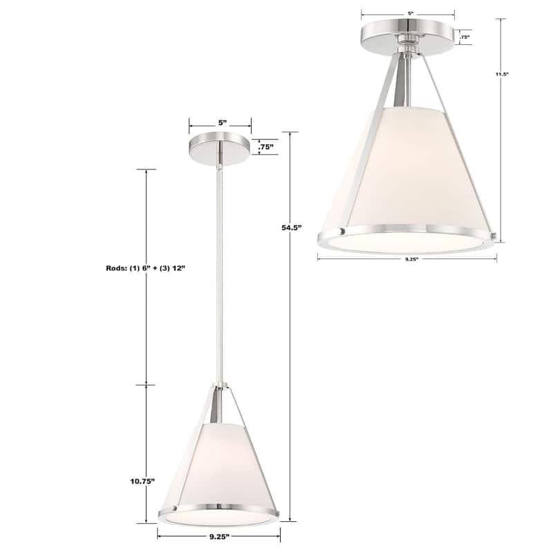 Fulton 1 Light Polished Nickel Pendant