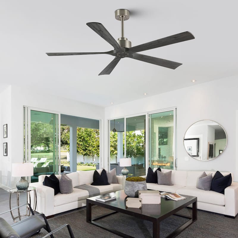 WINGBO 60" Solid Wood DC Motor Indoor Ceiling Fan with Remote·