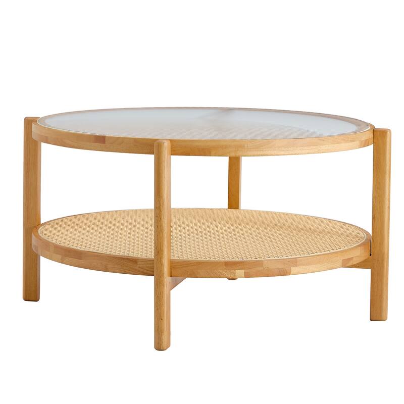 Modern minimalist circular double-layer coffee table