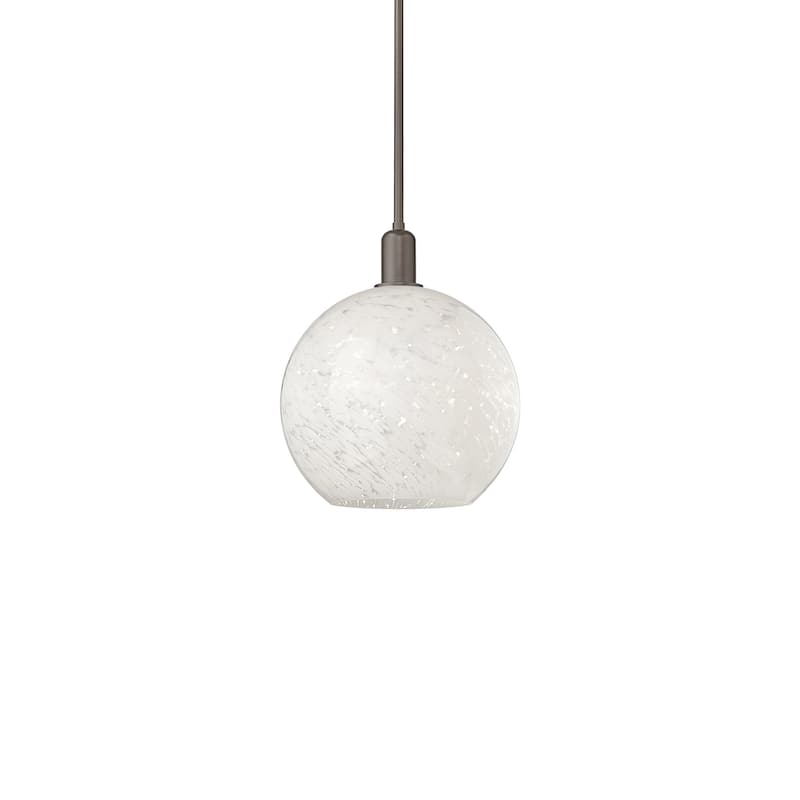 Innovations Lighting 716-1S-15-12 White Mouchette Pendant White - Oil Rubbed Bronze / White Mouchette