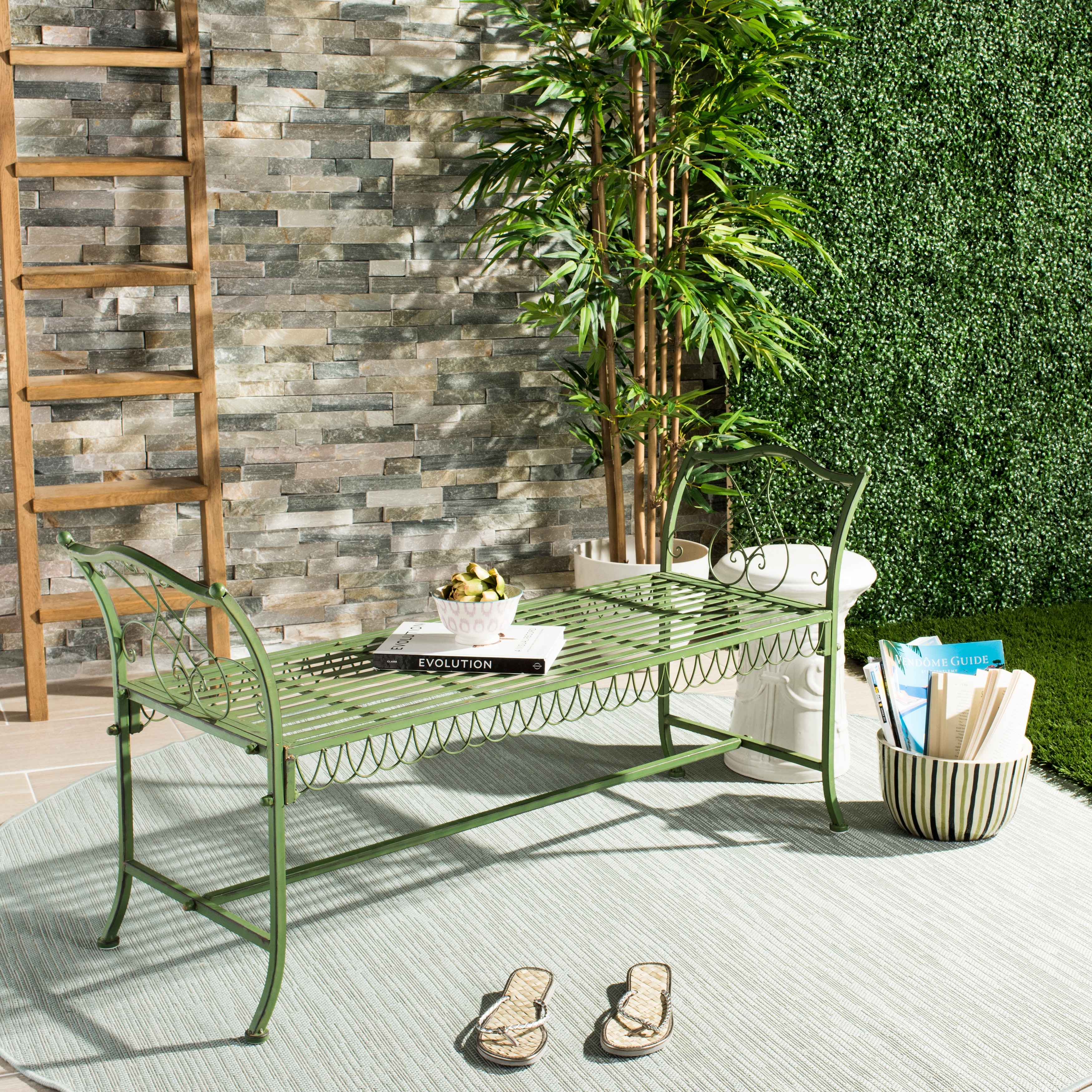 Decorative outdoor bench sales