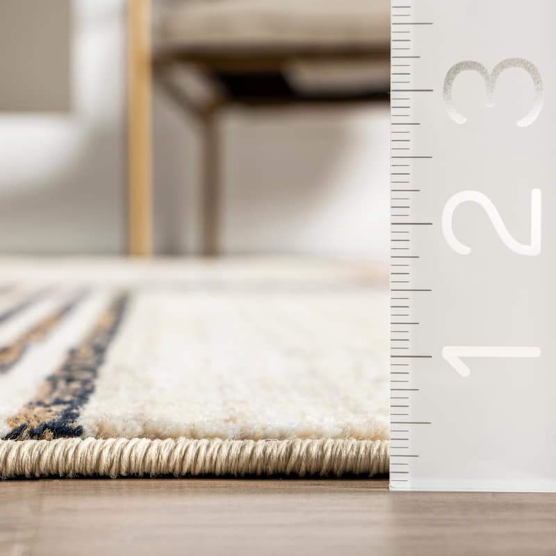 Nuloom Aline Contemporary Striped Fringe Area Rug