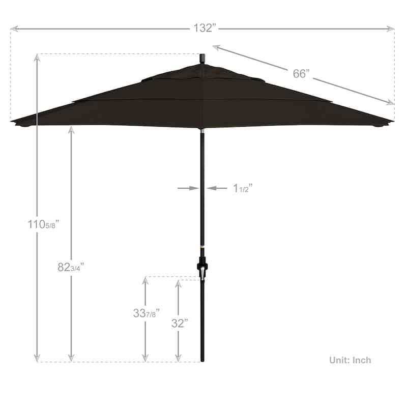 North Bend 11-foot Crank Open Auto-tilt Black Umbrella by Havenside Home