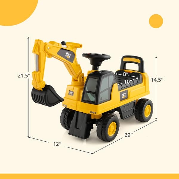 Costway Licensed Caterpillar Kids Rid-On Digger Excavator Toy with - See Details