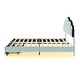 preview thumbnail 23 of 28, Beige Full Upholstered Platform Bed with LED Lighting and Two Drawers