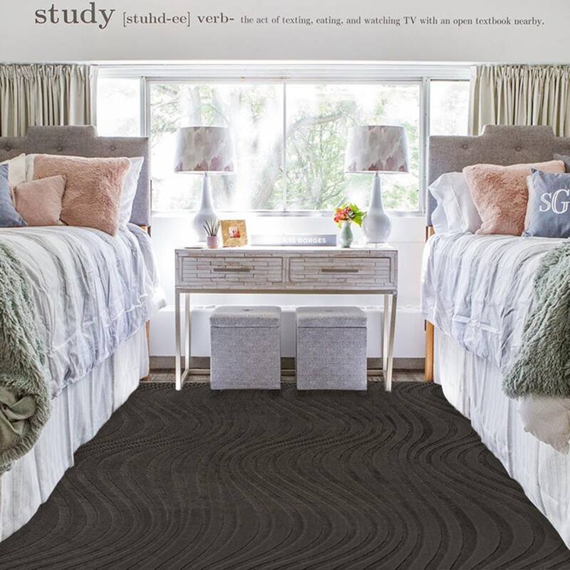 Gertmenian Vida Lomira Soft Polyester High-Low Carved Non-Slip Shag Indoor Area Rug
