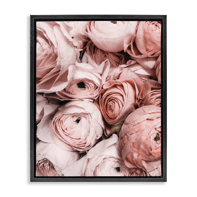 Stupell Pink Muted Peonies Framed Floater Canvas Wall Art Design by Incado