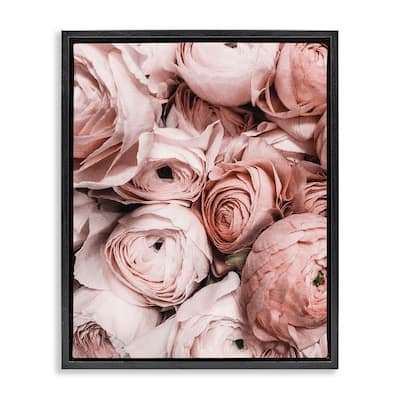 Stupell Pink Muted Peonies Framed Floater Canvas Wall Art Design by Incado
