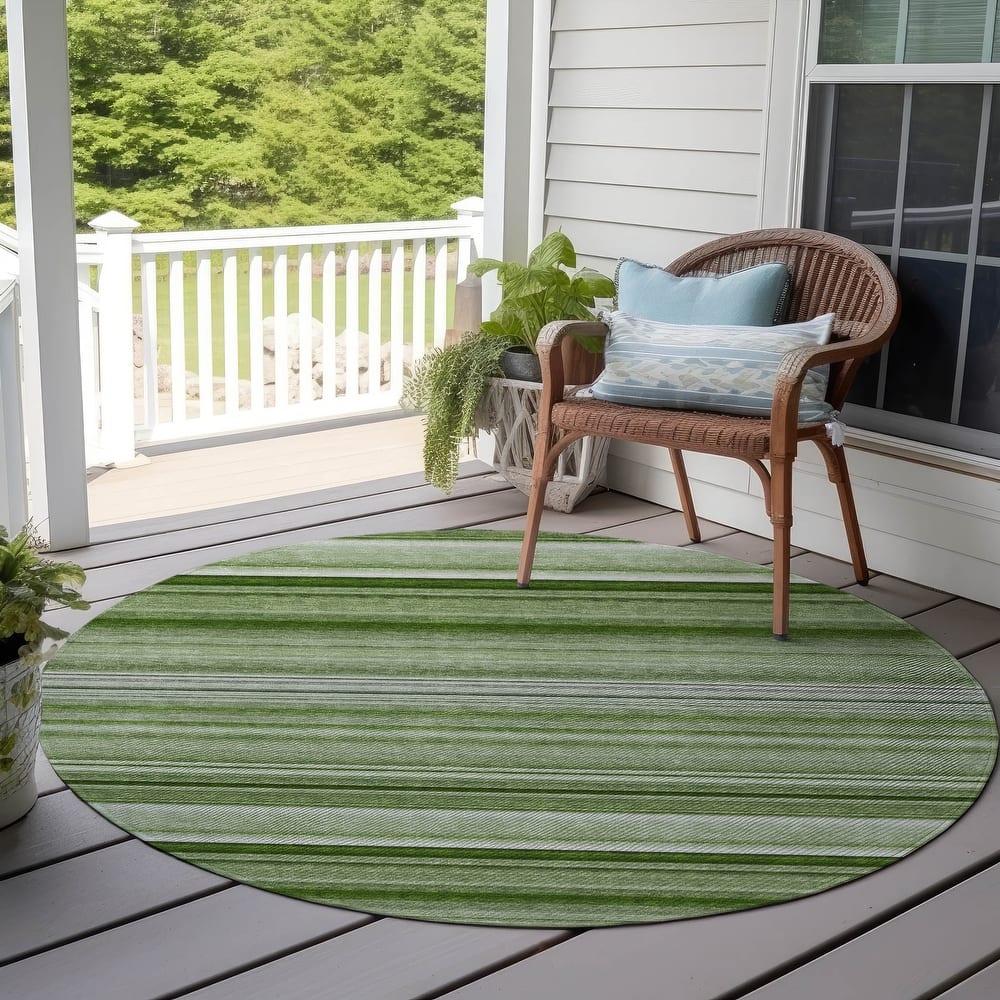 Machine Washable Indoor/ Outdoor Chantille Multi Stripe Rug