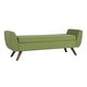 preview thumbnail 23 of 43, HomePop Modern Sherpa Storage Bench with Wood Legs - Cream