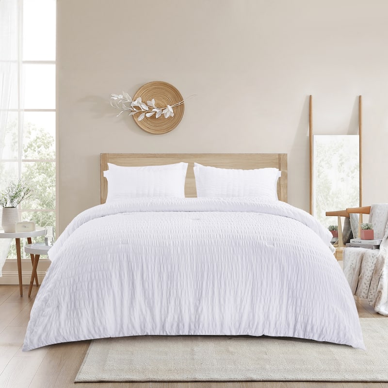 7-piece Seersucker Bedding Set, Comfortable and Durable Bed in a Bag