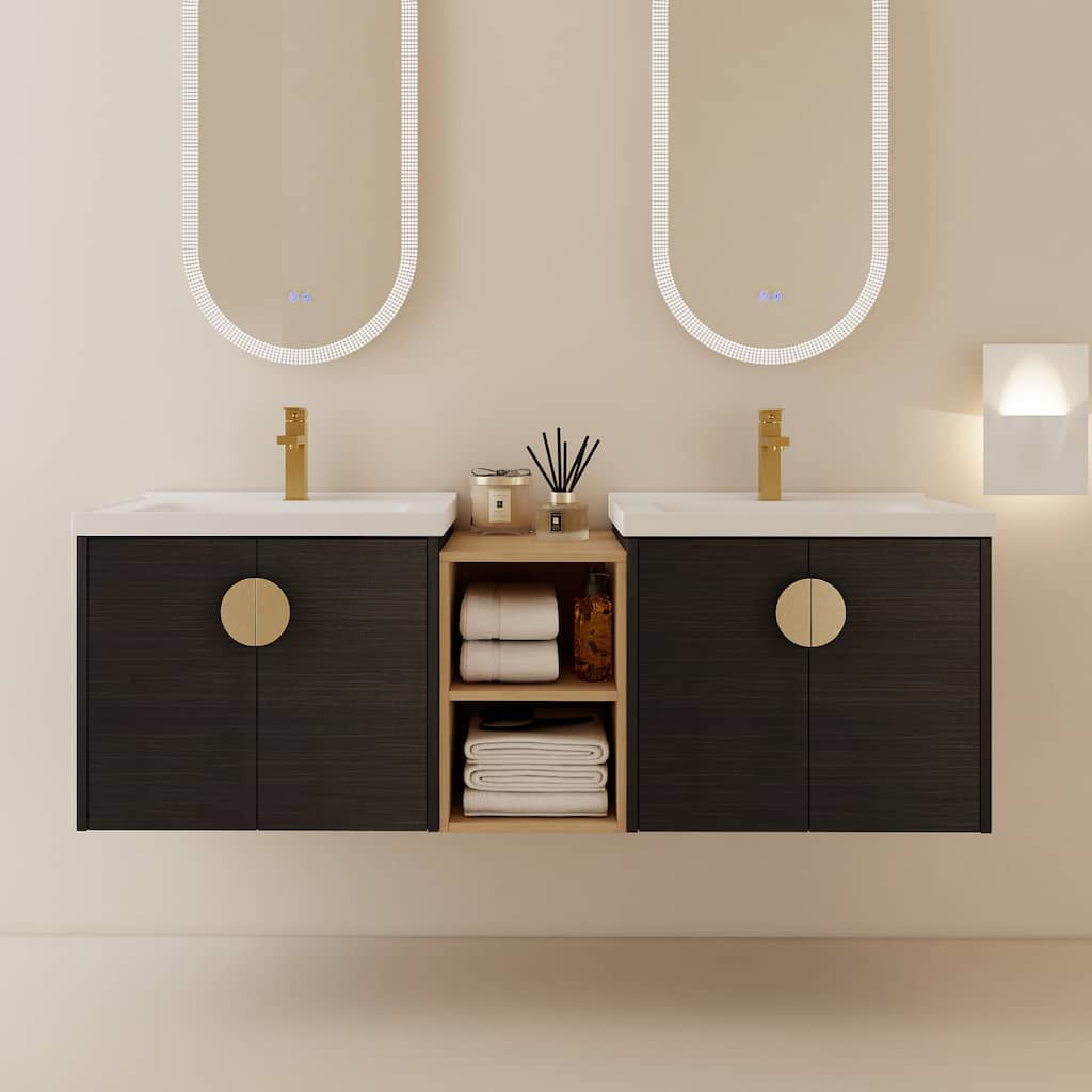 60 Inch Soft Close Doors Bathroom Vanity With Sink