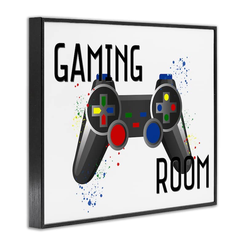 Stupell Gaming Room Modern Controller Framed Giclee Art Design By Kim Allen