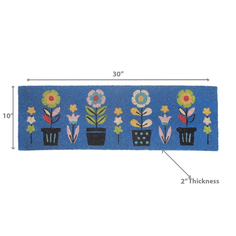 Coir Door Mat Triple Florals 10 X 30