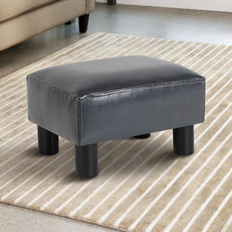 Small Ottoman Footrest PU Faux Leather