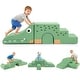 preview thumbnail 1 of 18, Costway 3 PCS Soft Velvet Toddler Climbing Toys Crocodile-Themed Foam - See Details Green