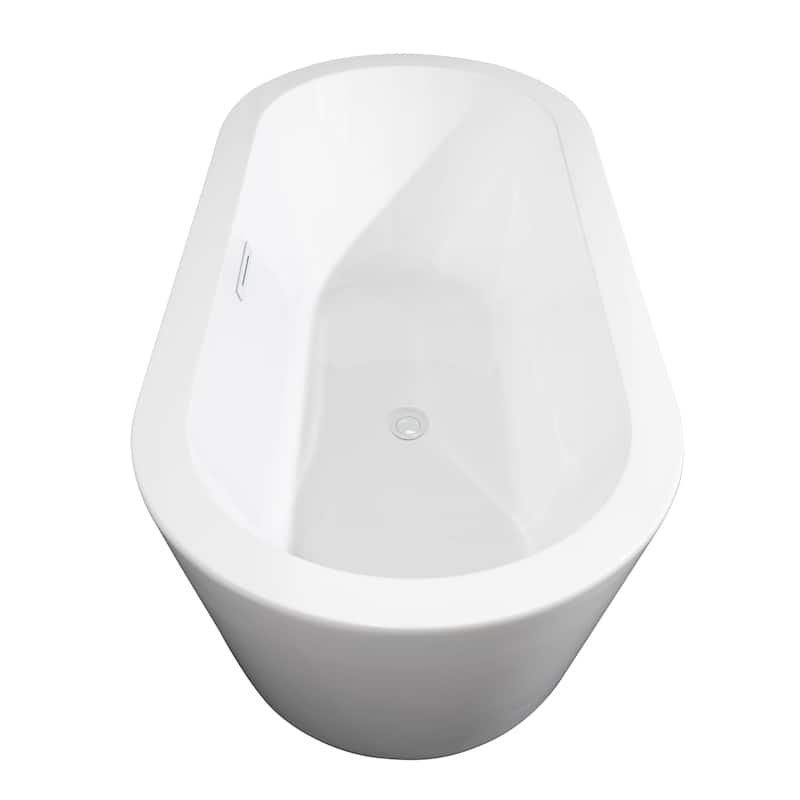 Wyndham Collection Mermaid 67-inch White Freestanding Soaking Bathtub