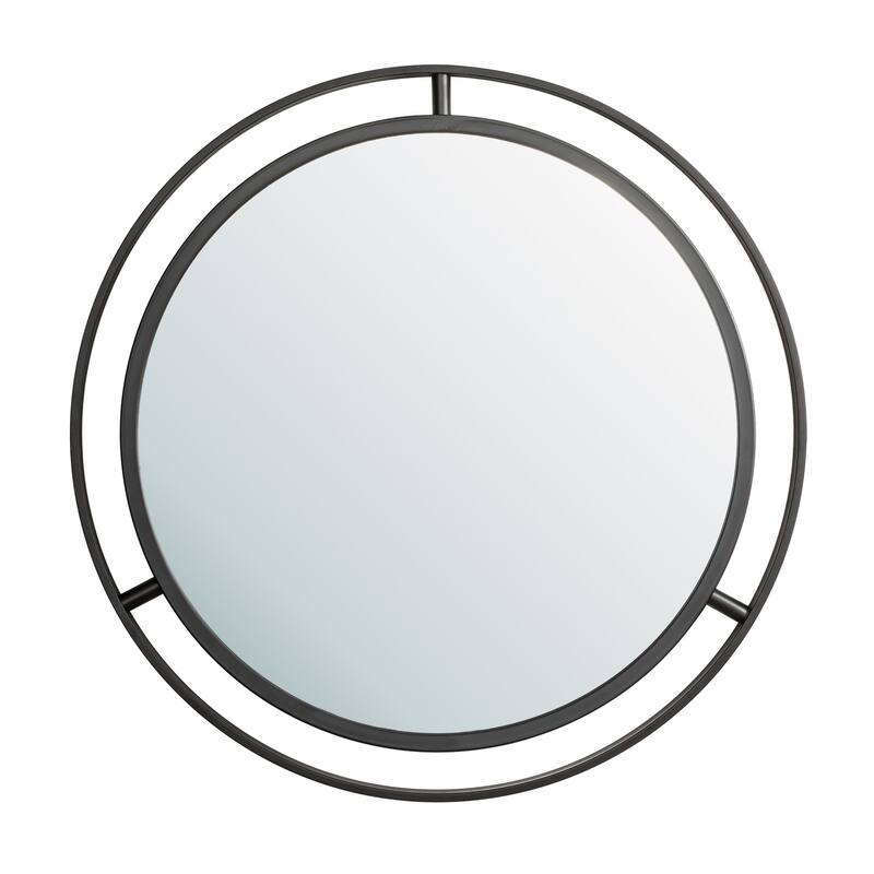 Glitzhome 24"D Modern Round Accent Decorative Wall Mirror Bathroom Vanity Decor