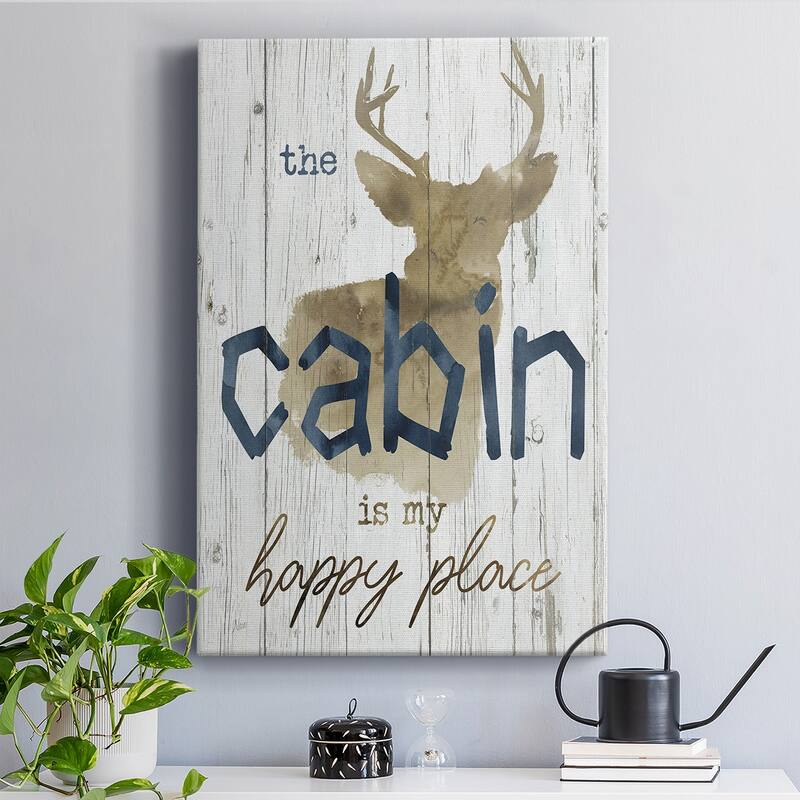 Happy Place Cabin Premium Gallery Wrapped Canvas - Ready to Hang