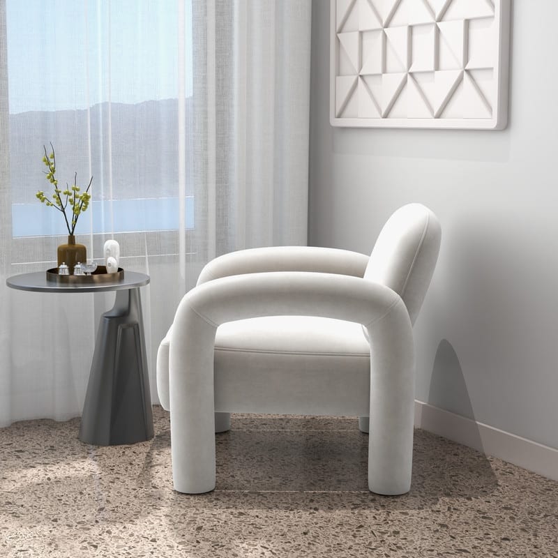 SEYNAR Mid-Century Modern Velvet Upholstered Accent Chair for Living Room