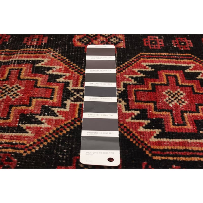 ECARPETGALLERY Hand-knotted Baluch Black Wool Rug - 3'10 x 8'1