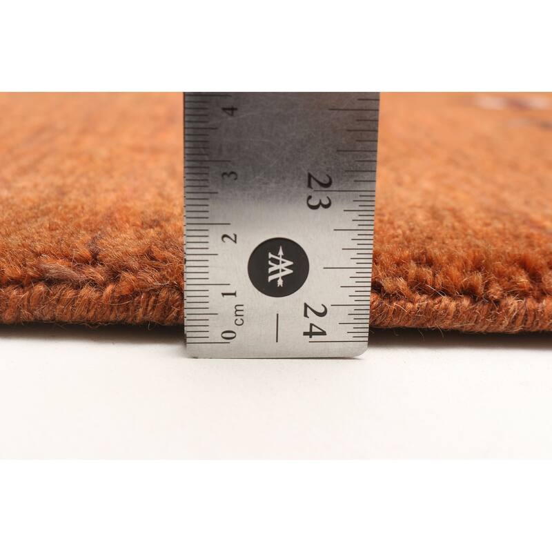 ECARPETGALLERY Hand Loomed Kashkuli Gabbeh Dark Copper Wool Rug - 4'8 x 7'11