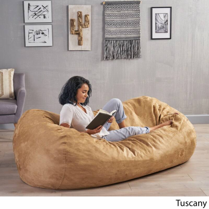 Casper Traditional 8 Foot Suede Cylindrical Bean Bag - Tuscany