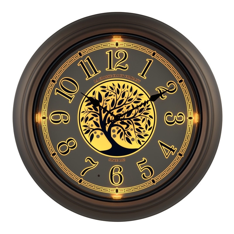 La Crosse Technology 404-1946 18-Inch Indoor/Outdoor Classic Plastic Pewter  Atomic Analog Wall Clock - Bed Bath & Beyond - 29582999