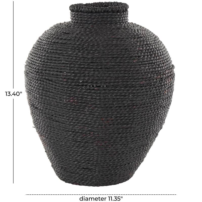 Black Metal Handmade Wrapped Pot Decorative Vase
