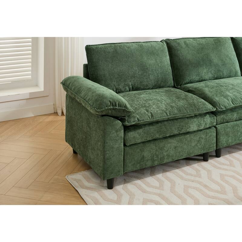 80.31" Linen 2-Seat Sofa with Hidden Storage & Soft Armrests