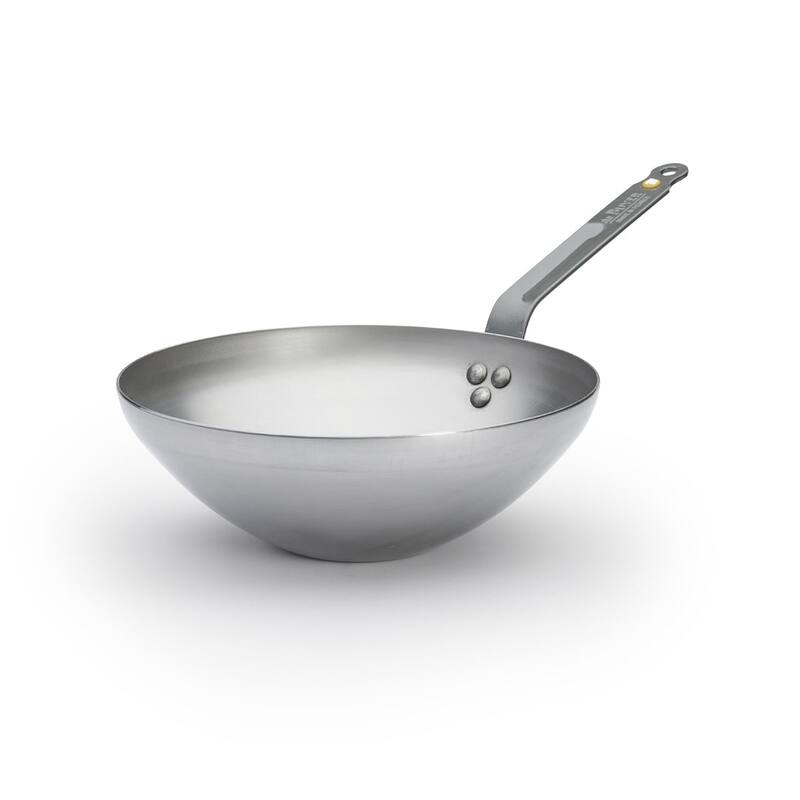 Premium MINERAL B Steel 2.5L Wok, Suitable for Induction, Silver