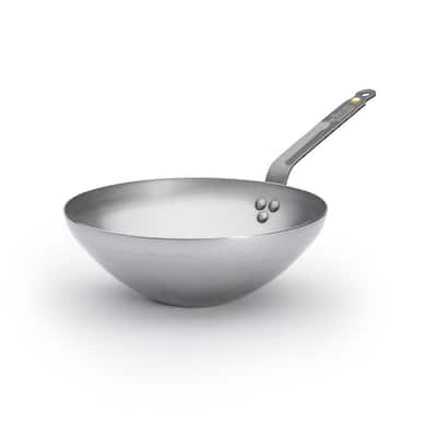 Premium MINERAL B Steel 2.5L Wok, Suitable for Induction, Silver