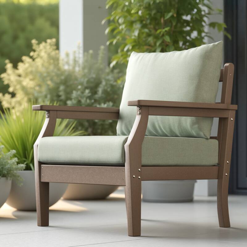 Kamas Outdoor Patio Club Chair - Tan Frame