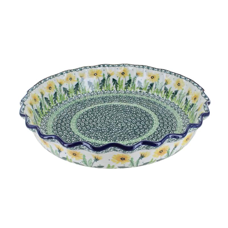 Blue Rose Polish Pottery 636 Ceramika Artystyczna Pie Plate