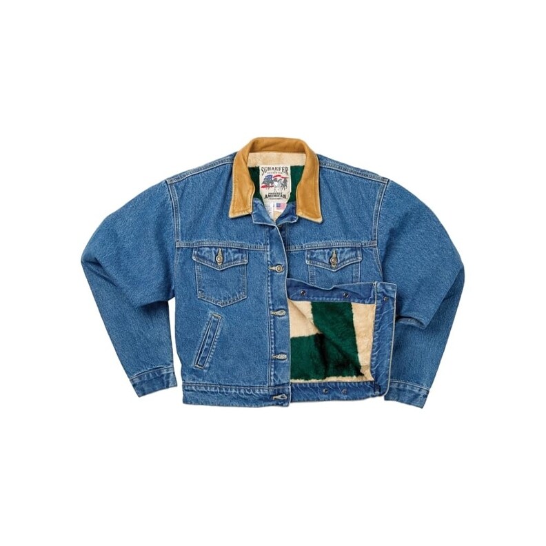 womens denim jacket with fleece sleeves