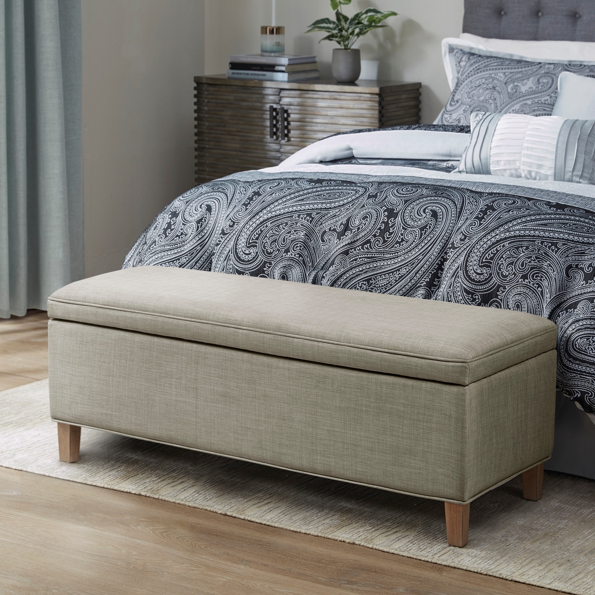 Martha Stewart Bedford Caymus Rectangular Soft Close Storage Bench