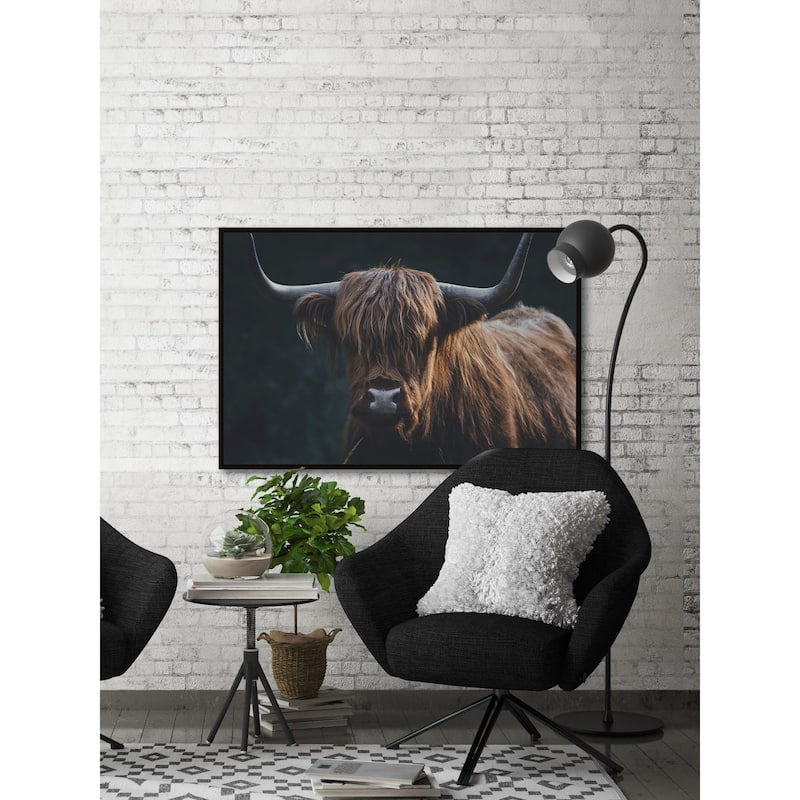 Thick Horns Floater Framed Print on Canvas