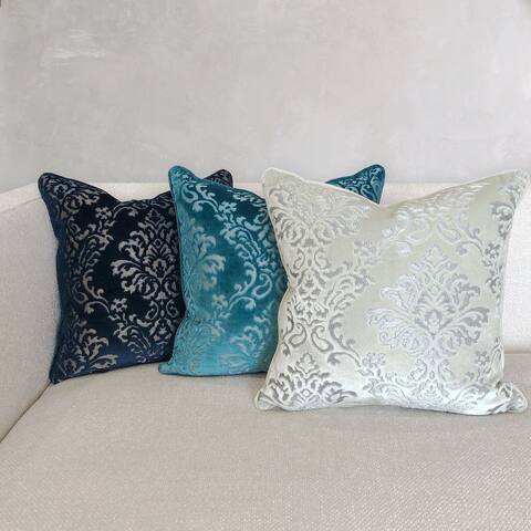 Rodeo Home Ladan Traditional Damask 18-inch Decorative Throw Pillow