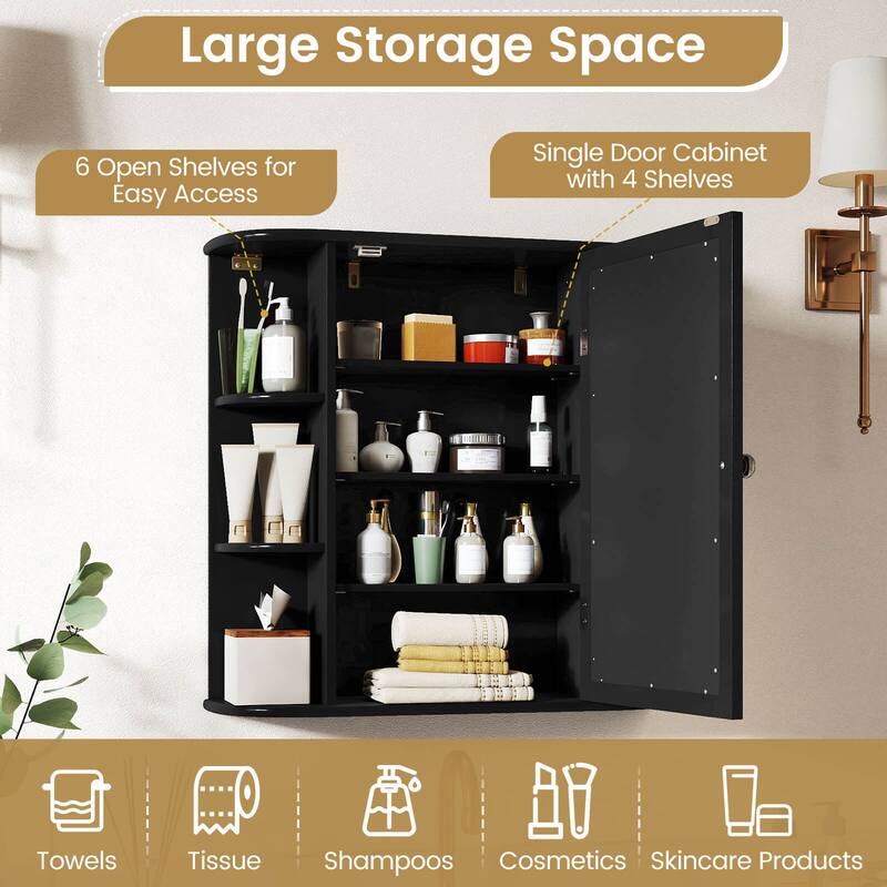 Costway Multipurpose Wall Surface Bathroom Storage Medicine Cabinet