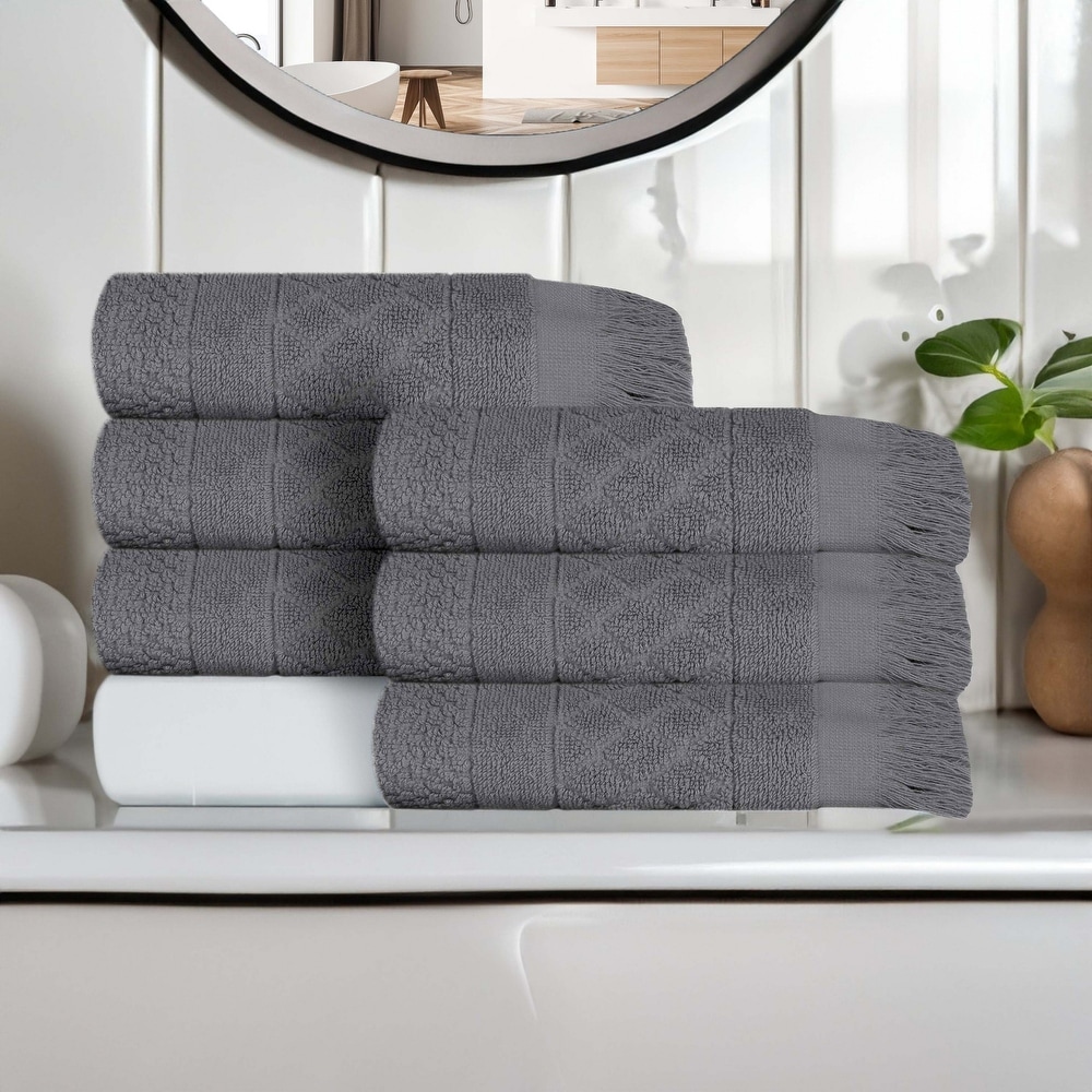 Grey geometric towels deals