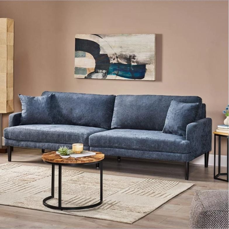 Corner sofa pillows top