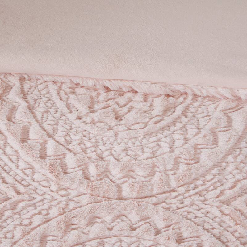 Madison Park Nova Embroidered Medallion Faux Fur Plush Comforter Set