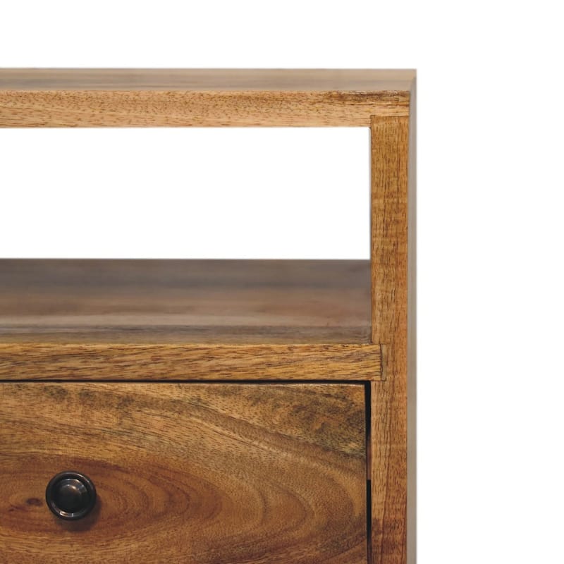 Artisan Furniture Solid Wood Mini Oak-ish Classic Open Nightstand