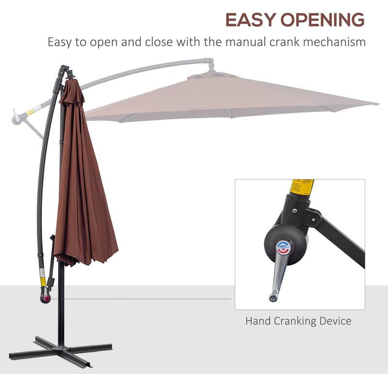 Cantilever Tilt Outdoor Umbrella with UV Protection Waterproof Material and Stand for Garden and Outdoor