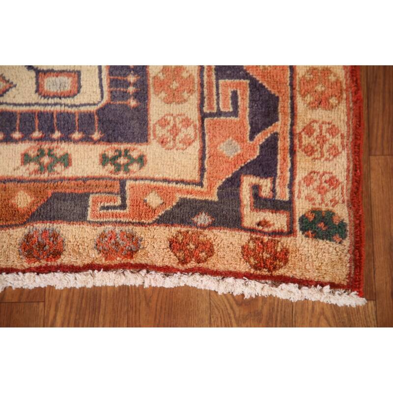 Vegetable Dye Meshkin Persian Vintage Area Rug Handmade Wool Carpet - 5'1"x 9'2"