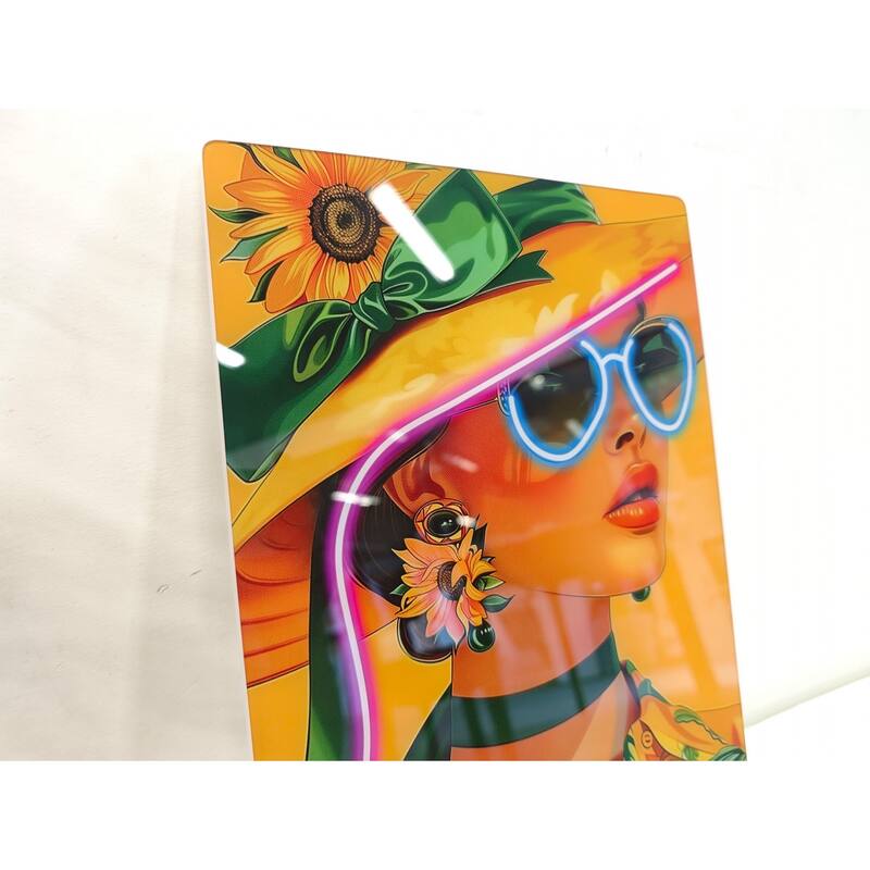 Fashion Girl LED Wall Art - Acrylic Lighted Artwork with Neon Effect, Stylish Illuminated Picture