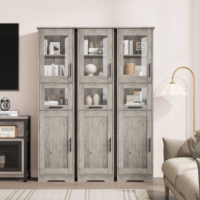 67" Tal Storage Cabinet with Glass Doors